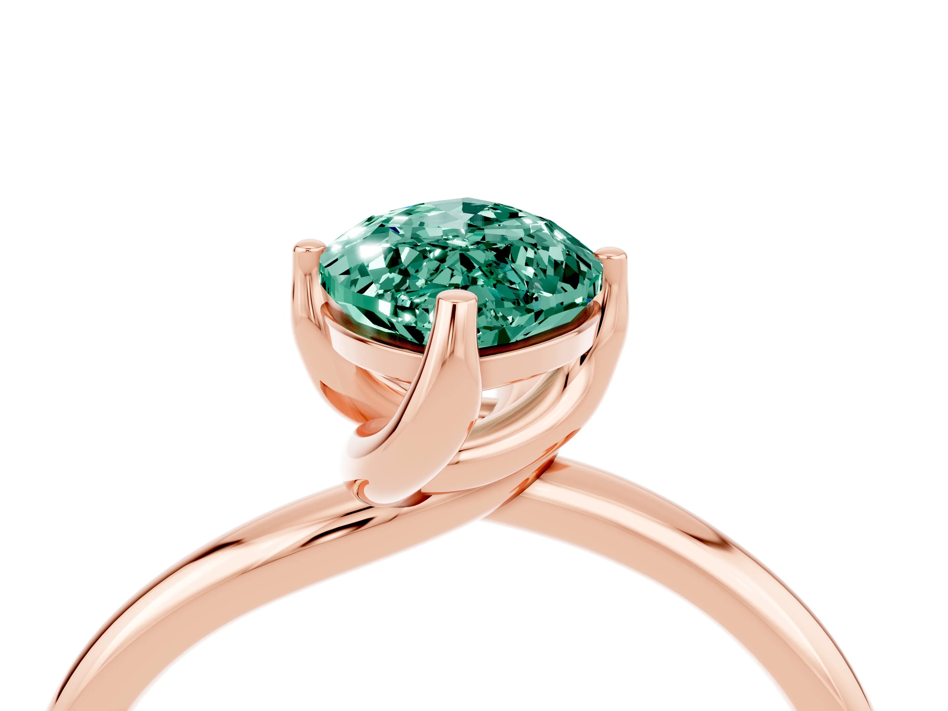 Rose gold Marquise Cut Green Sapphire Solitaire Engagement Ring with Four-Prong Setting and Classic Band_16