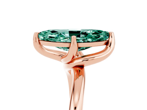 Rose gold Marquise Cut Green Sapphire Solitaire Engagement Ring with Four-Prong Setting and Classic Band_17