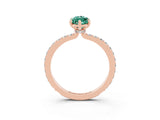 Rose gold Marquise Cut Green Sapphire Solitaire Engagement Ring with Pavé Band and Four-Prong Setting_3
