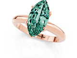 Rose gold Marquise Cut Green Sapphire Solitaire Engagement Ring with Round Band and Four-Prong Setting_1