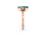 Rose gold Marquise Cut Green Sapphire Solitaire Engagement Ring with Round Band and Four-Prong Setting_2