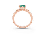 Rose gold Marquise Cut Green Sapphire Solitaire Engagement Ring with Round Band and Four-Prong Setting_3