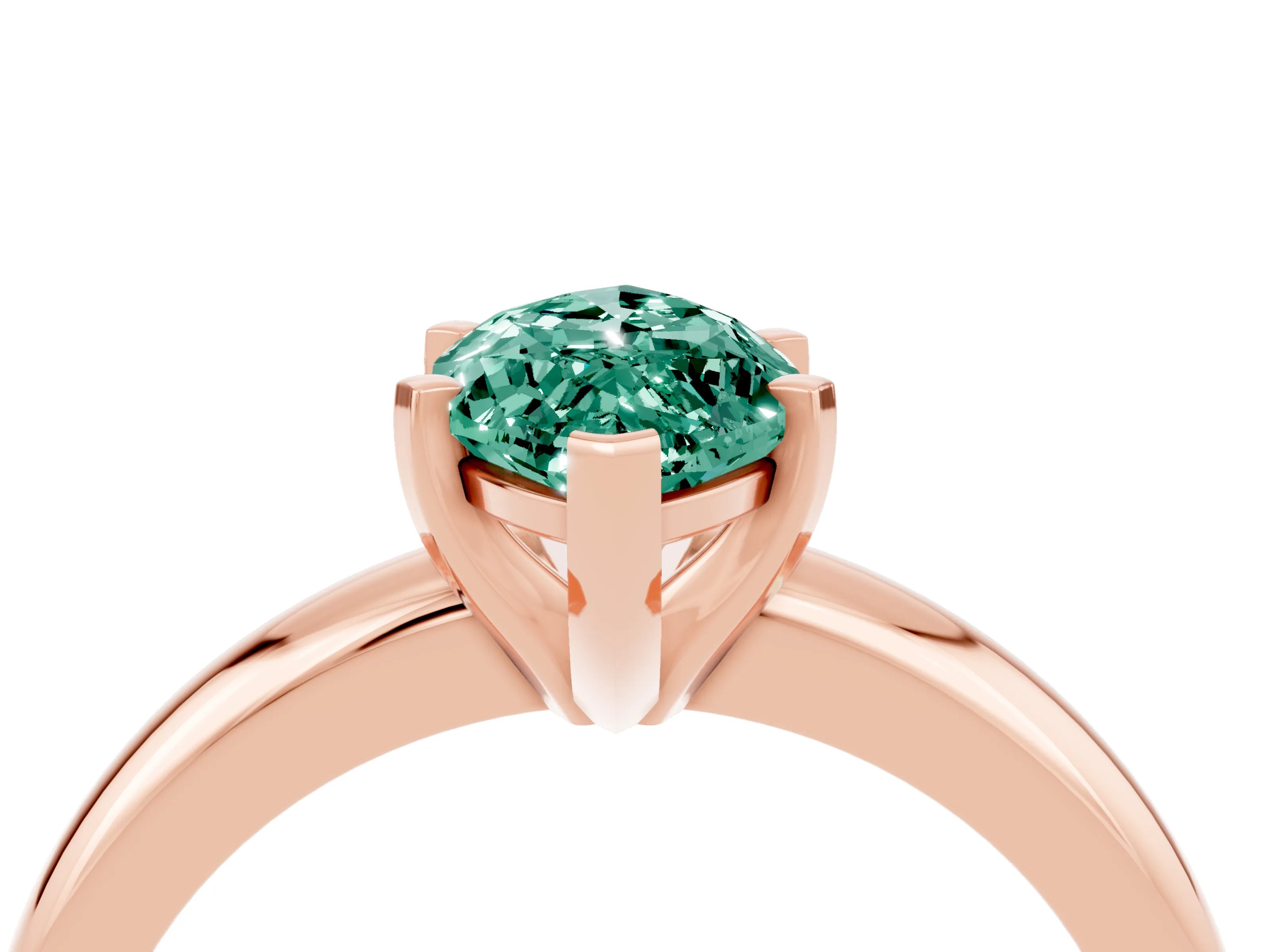 Rose gold Marquise Cut Green Sapphire Solitaire Engagement Ring with Round Band and Four-Prong Setting_4