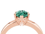 Rose gold Marquise Cut Green Sapphire Solitaire Engagement Ring with Round Band and Four-Prong Setting_4