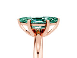 Rose gold Marquise Cut Green Sapphire Solitaire Engagement Ring with Round Band and Four-Prong Setting_5