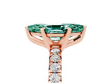 Rose gold Marquise Cut Green Sapphire Solitaire Pavé Engagement Ring with Round Band and Prong Setting_17