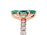 Rose gold Marquise Cut Green Sapphire Solitaire Pavé Engagement Ring with Round Band and Prong Setting_77