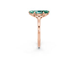 Rose gold Marquise Cut Green Sapphire Solitaire Ring with Flower Prong Setting and Classic Band_14