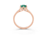 Rose gold Marquise Cut Green Sapphire Solitaire Ring with Flower Prong Setting and Classic Band_15