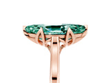 Rose gold Marquise Cut Green Sapphire Solitaire Ring with Flower Prong Setting and Classic Band_17