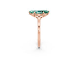 Rose gold Marquise Cut Green Sapphire Solitaire Ring with Flower Prong Setting and Classic Band_38