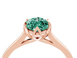 Rose gold Marquise Cut Green Sapphire Solitaire Ring with Flower Prong Setting and Classic Band_40