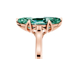 Rose gold Marquise Cut Green Sapphire Solitaire Ring with Flower Prong Setting and Classic Band_41