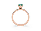 Rose gold Marquise Cut Green Sapphire Solitaire Ring with Pavé Accents and Four-Prong Setting_3