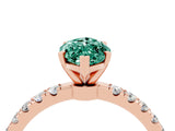 Rose gold Marquise Cut Green Sapphire Solitaire Ring with Pavé Accents and Four-Prong Setting_4