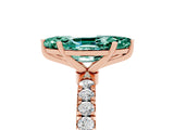 Rose gold Marquise Cut Green Sapphire Solitaire Ring with Pavé Accents and Four-Prong Setting_5