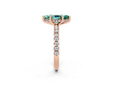 Rose gold Marquise Cut Green Sapphire Solitaire Ring with Round  Pavé Band and Four-Prong Setting_46