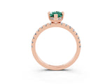 Rose gold Marquise Cut Green Sapphire Solitaire Ring with Round  Pavé Band and Four-Prong Setting_47