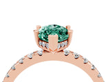 Rose gold Marquise Cut Green Sapphire Solitaire Ring with Round  Pavé Band and Four-Prong Setting_48