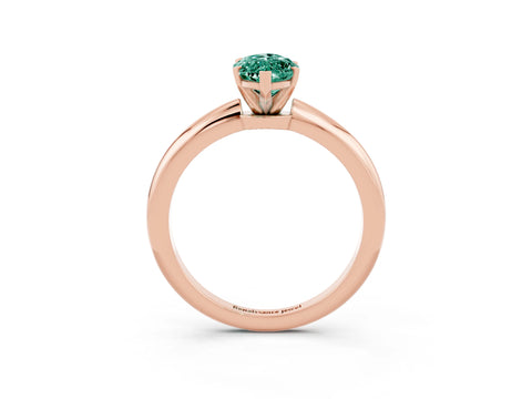Rose gold Marquise Cut Green Sapphire Solitaire Ring with Six-Prong Setting and Classic Band_3
