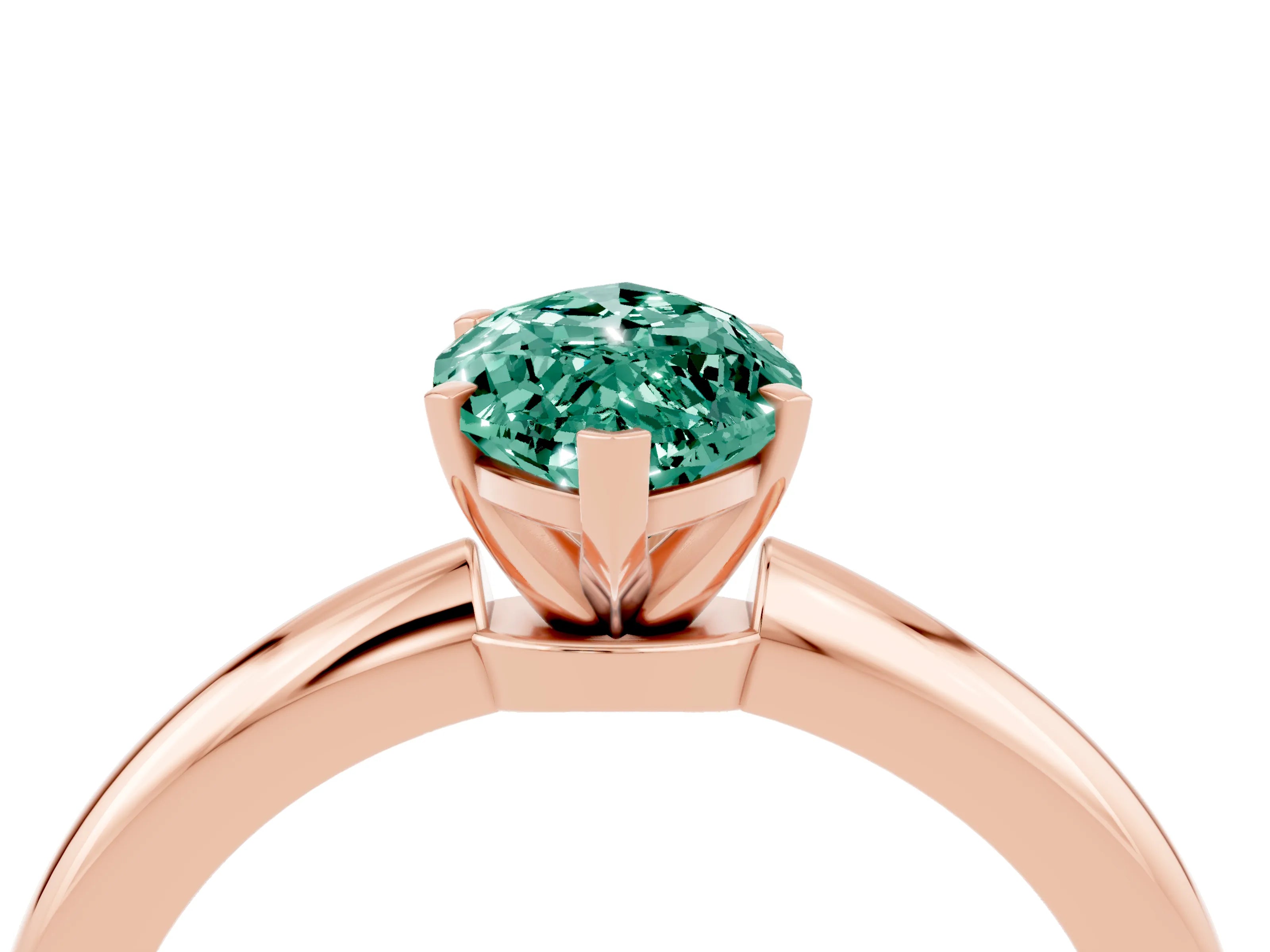 Rose gold Marquise Cut Green Sapphire Solitaire Ring with Six-Prong Setting and Classic Band_4