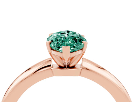 Rose gold Marquise Cut Green Sapphire Solitaire Ring with Six-Prong Setting and Classic Band_4