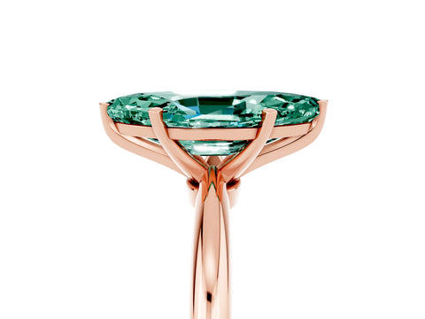 Rose gold Marquise Cut Green Sapphire Solitaire Ring with Six-Prong Setting and Classic Band_5