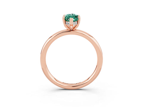 Rose gold Marquise Cut Green Sapphire Solitaire Ring with Thin Band and Four-Prong Setting_15