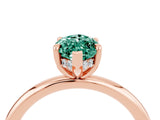 Rose gold Marquise Cut Green Sapphire Solitaire Ring with Thin Band and Four-Prong Setting_16