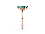 Rose gold Marquise Cut Green Sapphire Solitaire Ring with Thin Band and Prong Setting_14