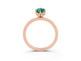 Rose gold Marquise Cut Green Sapphire Solitaire Ring with Thin Band and Prong Setting_15