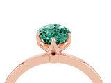 Rose gold Marquise Cut Green Sapphire Solitaire Ring with Thin Band and Prong Setting_16
