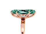 Rose gold Marquise Cut Green Sapphire Solitaire Ring with Thin Band and Prong Setting_29