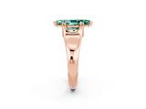 Rose gold Marquise Cut Green Sapphire Solitaire Ring with Wide Band and Prong Setting_2