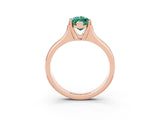 Rose gold Marquise Cut Green Sapphire Solitaire Ring with Wide Band and Prong Setting_3