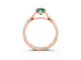 Rose gold Marquise Cut Green Sapphire Solitaire Twist Band Prong Setting Ring_51