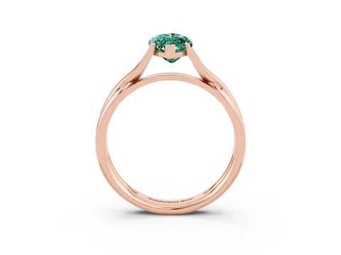 Rose gold Marquise Cut Green Sapphire Solitaire Twist Band Prong Setting Ring_51
