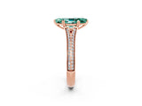 Rose gold Marquise Cut Green Sapphire Split Shank Engagement Ring with Pavé Band_2