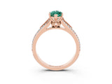 Rose gold Marquise Cut Green Sapphire Split Shank Engagement Ring with Pavé Band_3