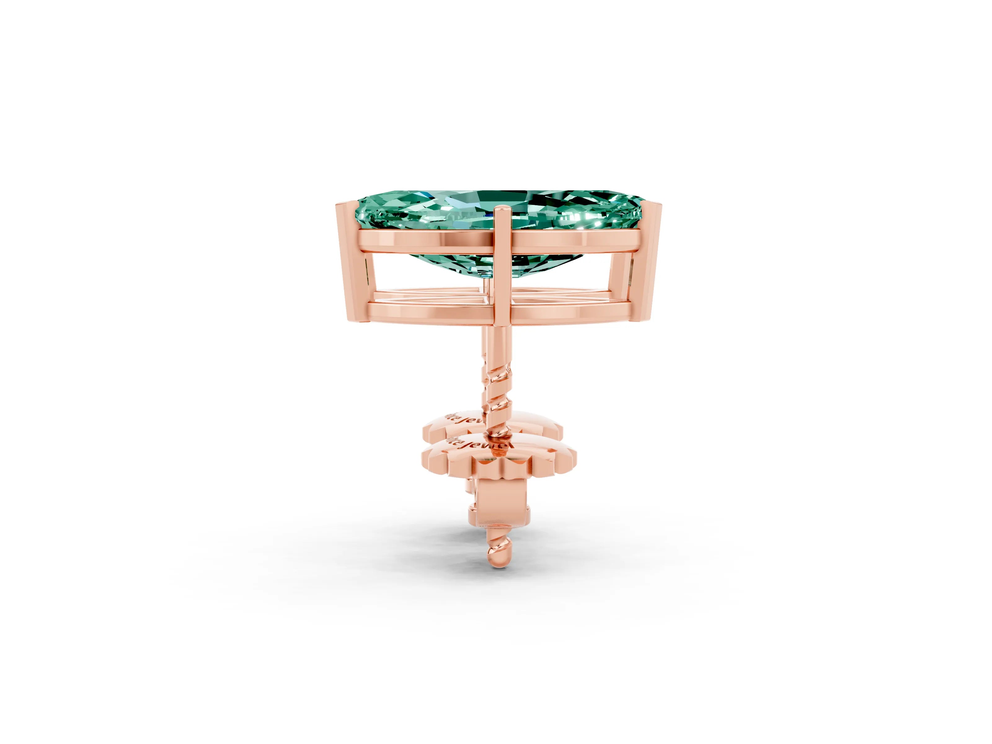Rose gold Marquise Cut Green Sapphire Stud Earrings_26