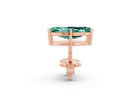 Rose gold Marquise Cut Green Sapphire Stud Earrings_26