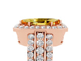 Rose gold Marquise Cut Halo Citrine Ring with Split Shank and Four-Prong Setting_5