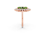 Rose gold Marquise Cut Halo Cluster Diamond Ring with Pave Band and Four-Prong Setting_14