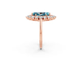 Rose gold Marquise Cut Halo Cluster Diamond Ring with Pave Band and Four-Prong Setting_14