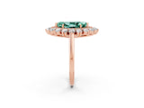 Rose gold Marquise Cut Halo Cluster Diamond Ring with Pave Band and Four-Prong Setting_14