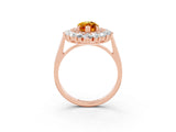Rose gold Marquise Cut Halo Cluster Diamond Ring with Pave Band and Four-Prong Setting_15
