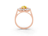 Rose gold Marquise Cut Halo Cluster Diamond Ring with Pave Band and Four-Prong Setting_15
