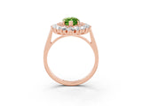 Rose gold Marquise Cut Halo Cluster Diamond Ring with Pave Band and Four-Prong Setting_15