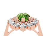 Rose gold Marquise Cut Halo Cluster Diamond Ring with Pave Band and Four-Prong Setting_16