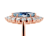 Rose gold Marquise Cut Halo Cluster Diamond Ring with Pave Band and Four-Prong Setting_17